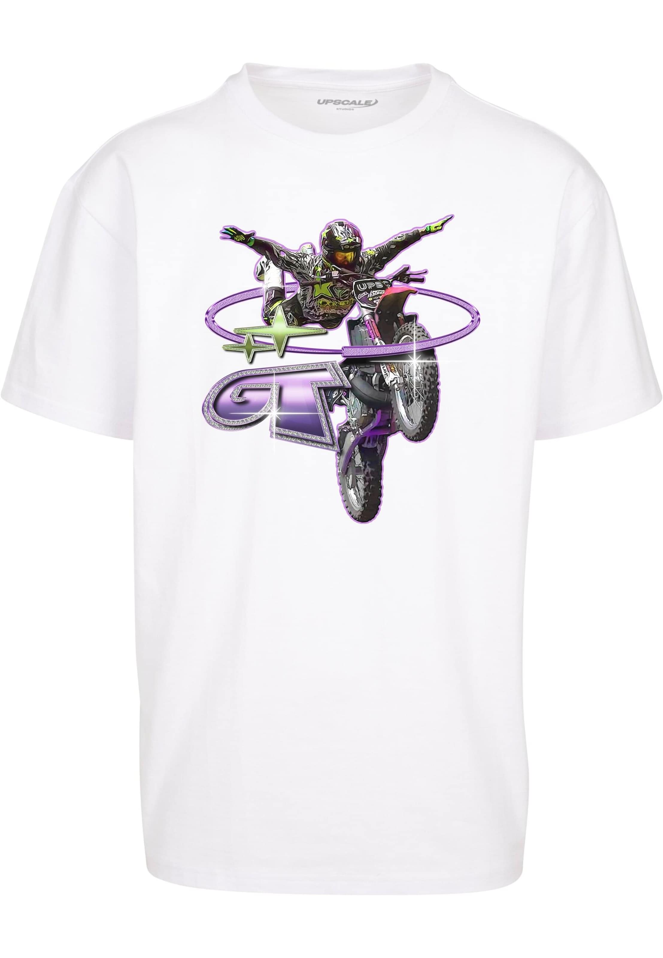 MT Upscale - Camiseta 'Moto' en blanco: frente