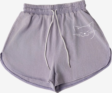 GORHEY Loose fit Pants in Purple: front