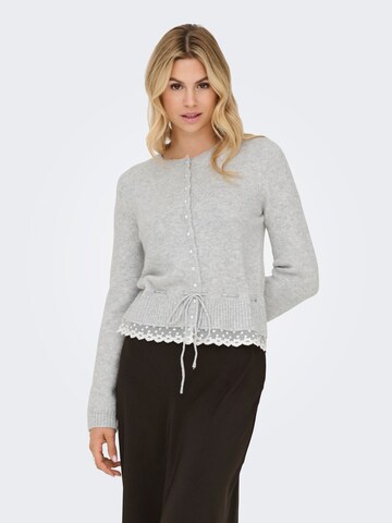 ONLY Gebreid vest in Grijs: voorkant