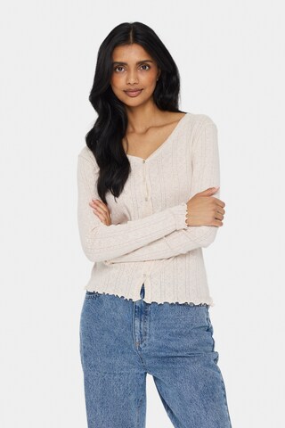 SAINT TROPEZ Knit cardigan 'Gru' in Beige: front