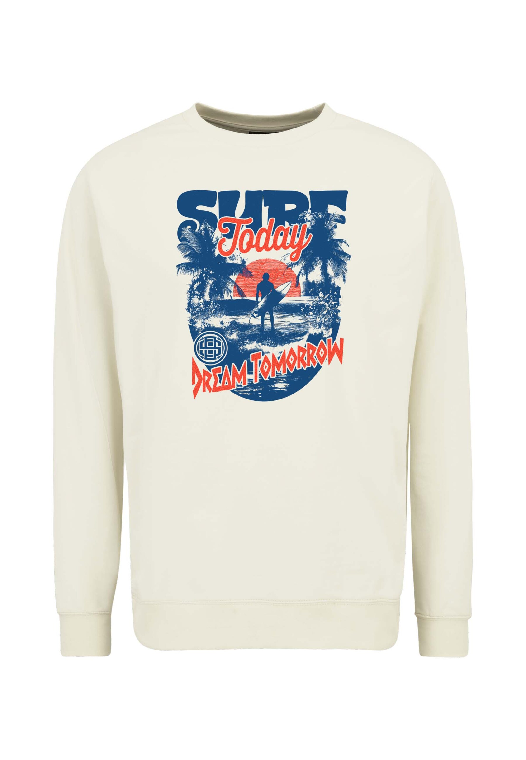 Oldskull Sweatshirt 'Wrldvibe Surf Dreams' in White: front