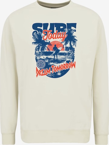 Oldskull Sweatshirt 'Wrldvibe Surf Dreams' in White: front