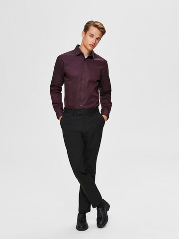 SELECTED HOMME Slim fit Button Up Shirt in Red