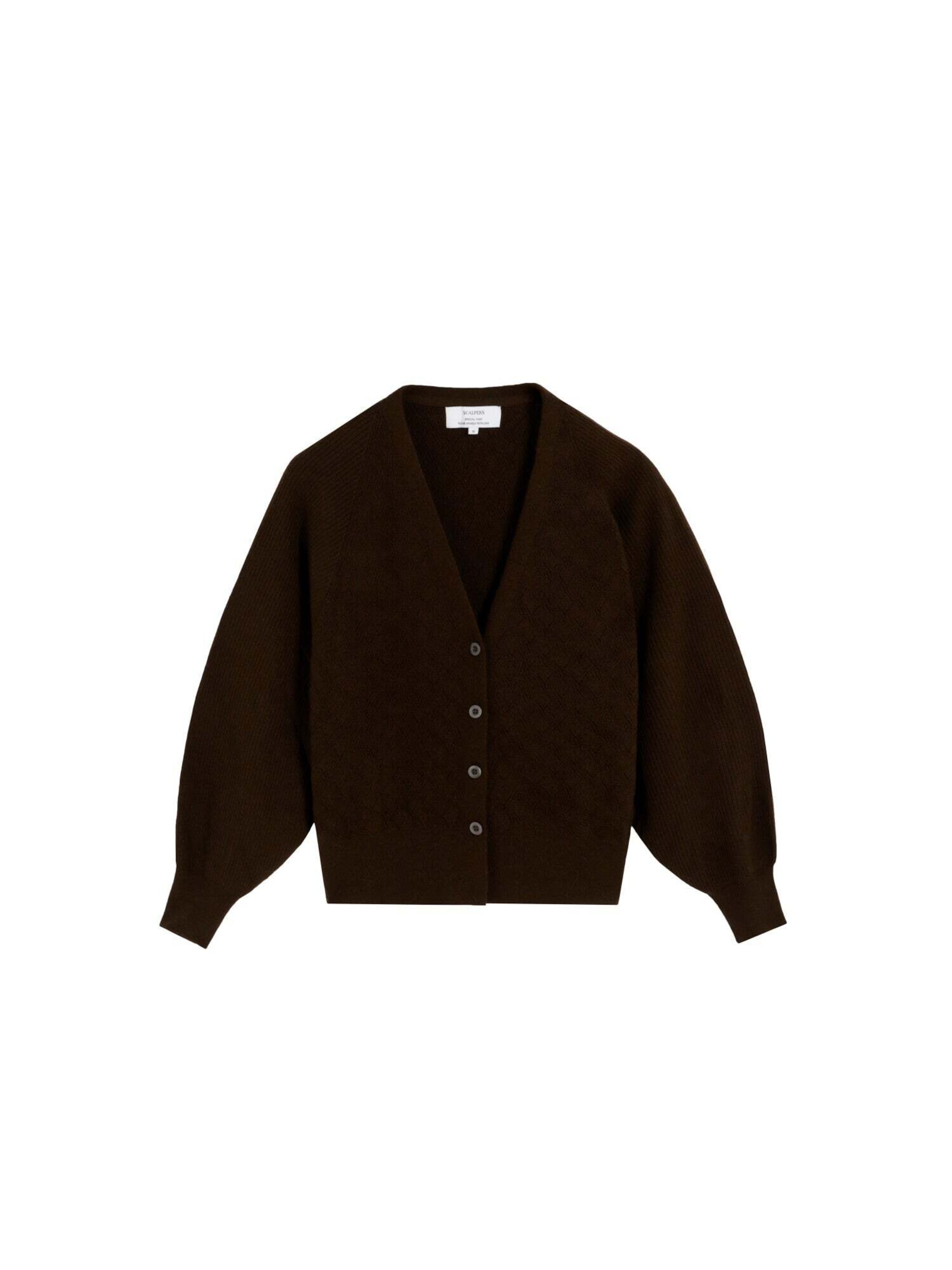 Scalpers Πλεκτή ζακέτα σε καφέ: μπροστά