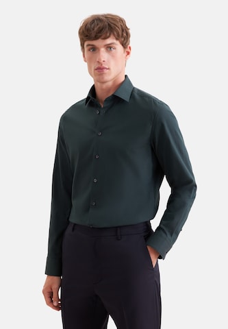 Coupe slim Chemise business 'Uni' SEIDENSTICKER en vert : devant