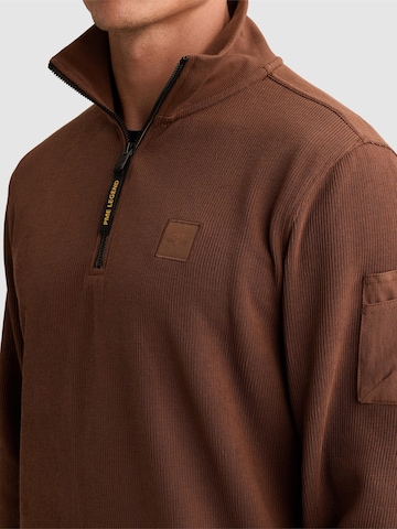 PME Legend Sweatshirt 'Sweatshirt with half-zip and flight pocket' in Bruin