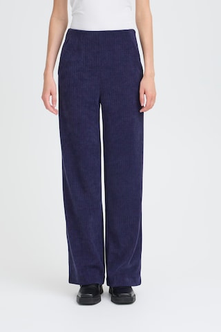 ICHI Wide leg Trousers ' IHKATE' in Blue: front