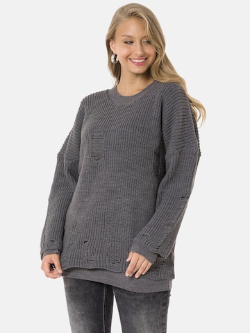 Pull-over CIPO & BAXX en gris : devant