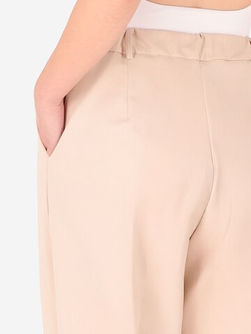 Distretto12 Wide leg Pleat-Front Pants 'Milano' in Beige