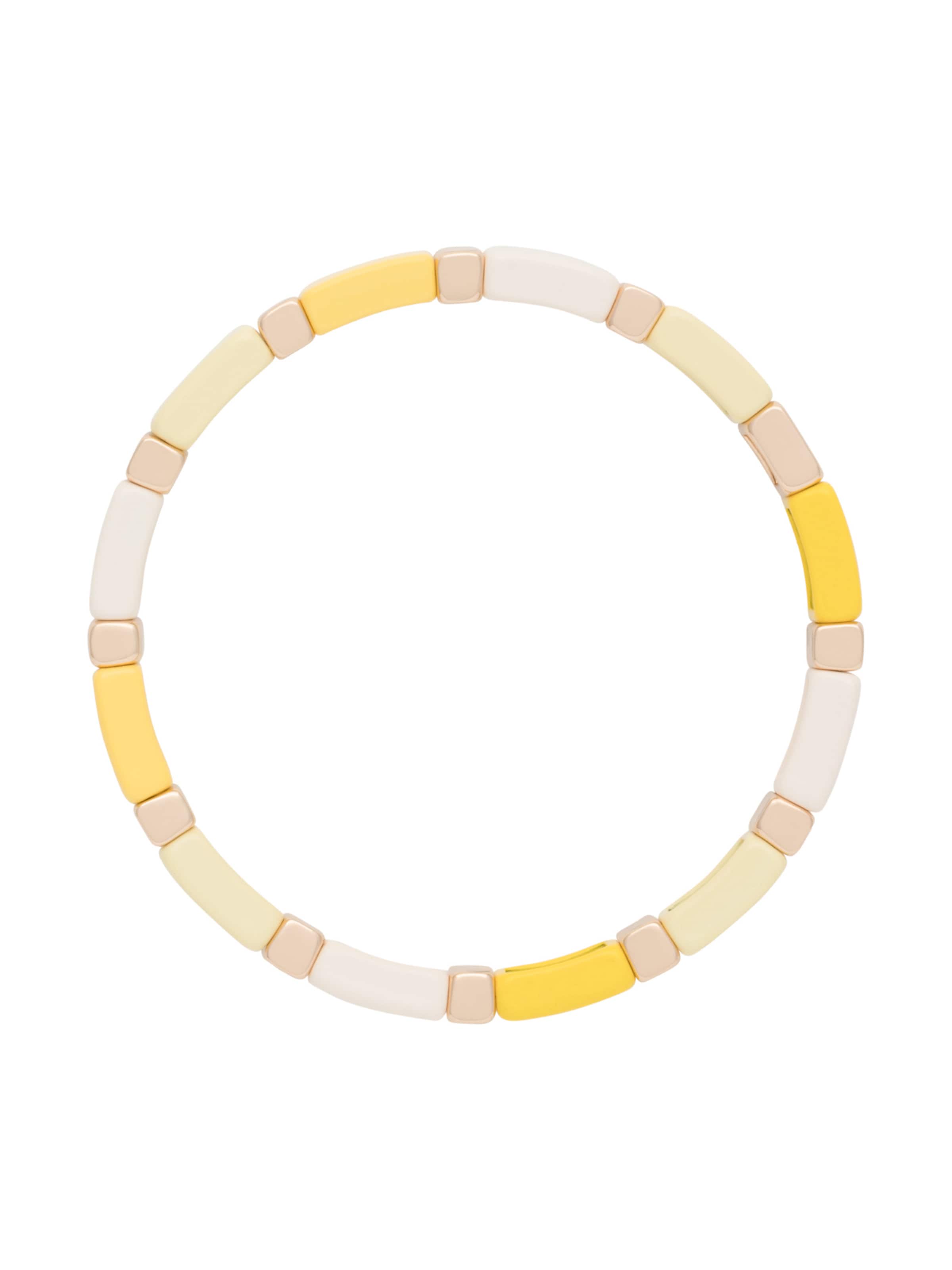 A&C Oslo – Nordic Design Jewellery Bracelet 'Enamel Tiles' in Yellow: front