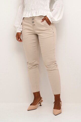 Cream Slimfit Jeans 'Paula' in Beige: voorkant