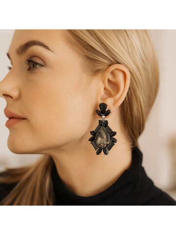 Steuer Earrings in Black: front