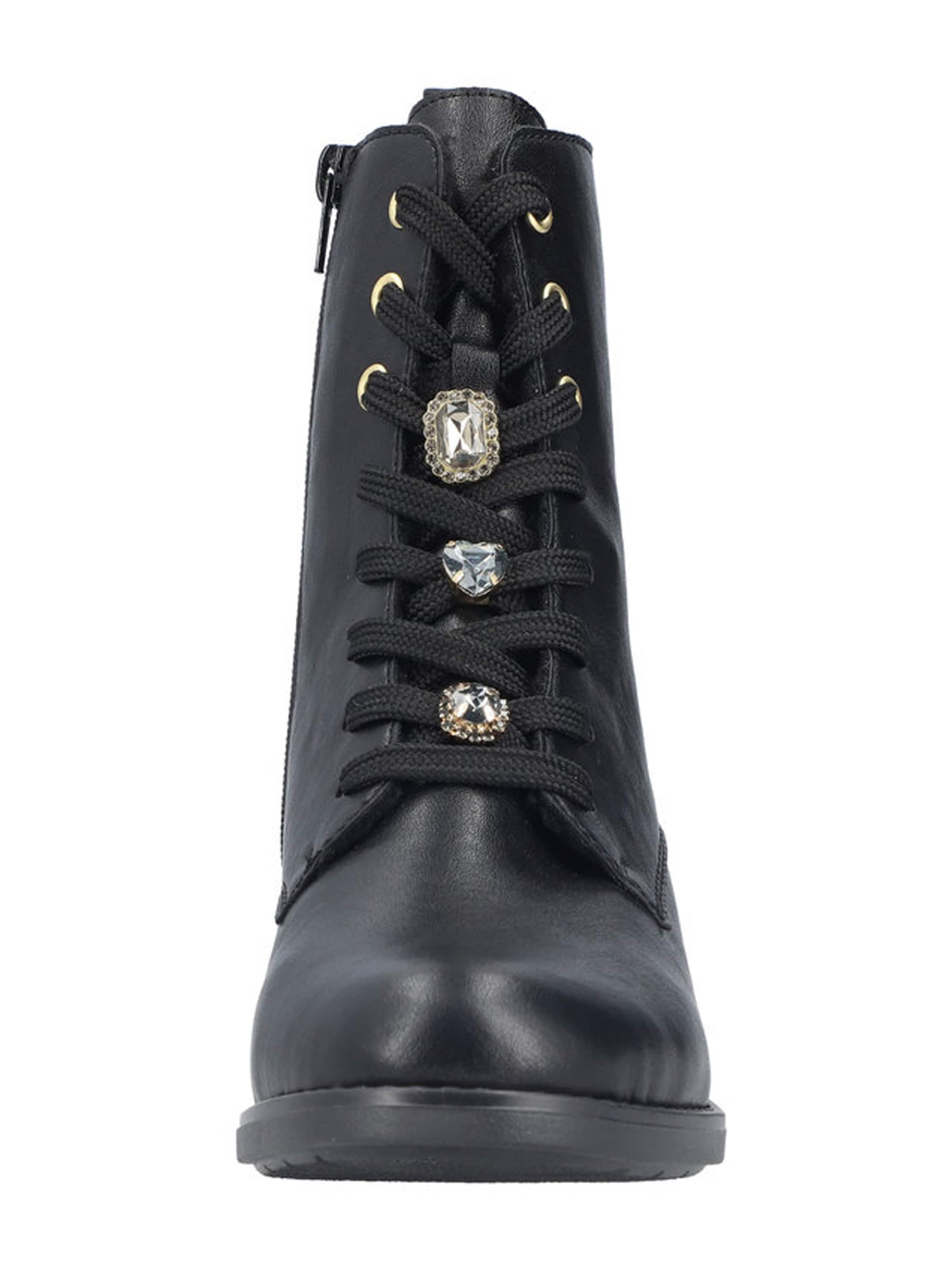 Rieker Lace-Up Ankle Boots in Black