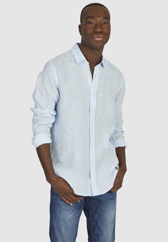 Coupe slim Chemise HECHTER PARIS en bleu : devant