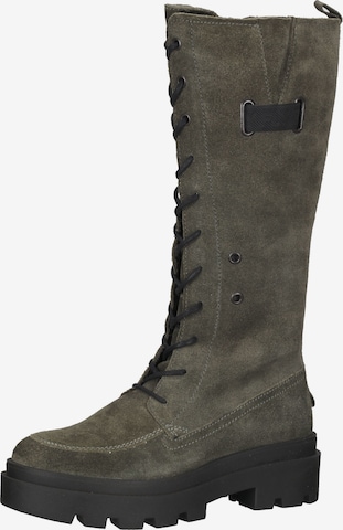 FLY LONDON Lace-Up Boots in Green: front