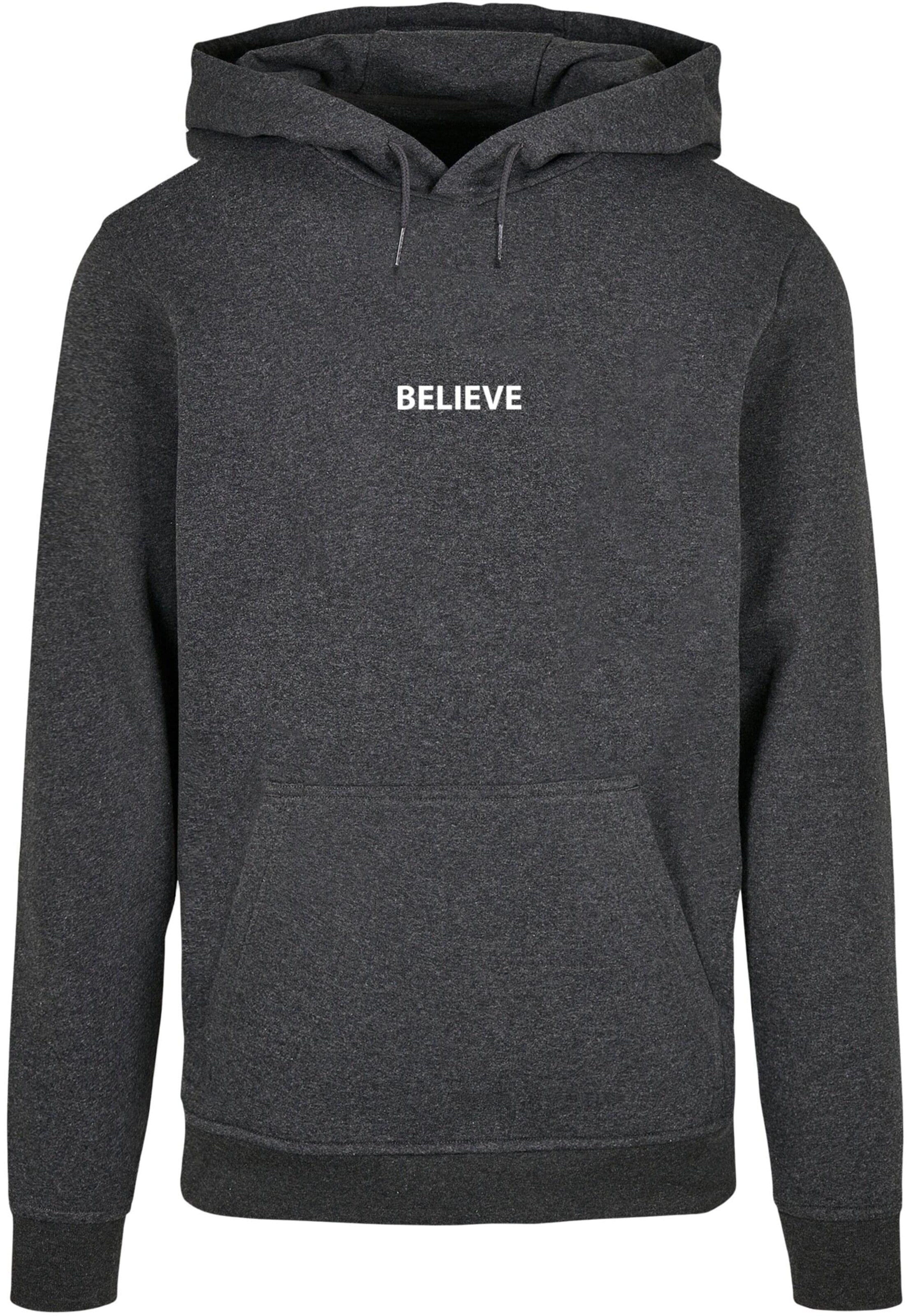 Merchcode Sweatshirt 'Believe' in Grey: front