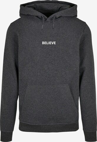 Merchcode Sweatshirt 'Believe' in Grau: predná strana