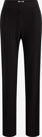 WE Fashion Regular Trousers in Black: front