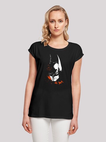 F4NT4STIC Shirt 'DC Comics Batman Arkham Knight Bats Face' in Zwart: voorkant