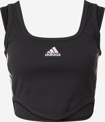 ADIDAS SPORTSWEAR Urheilutoppi 'Dance 3-Stripes Ribbed Fitted With Detachable Sleeves' värissä musta