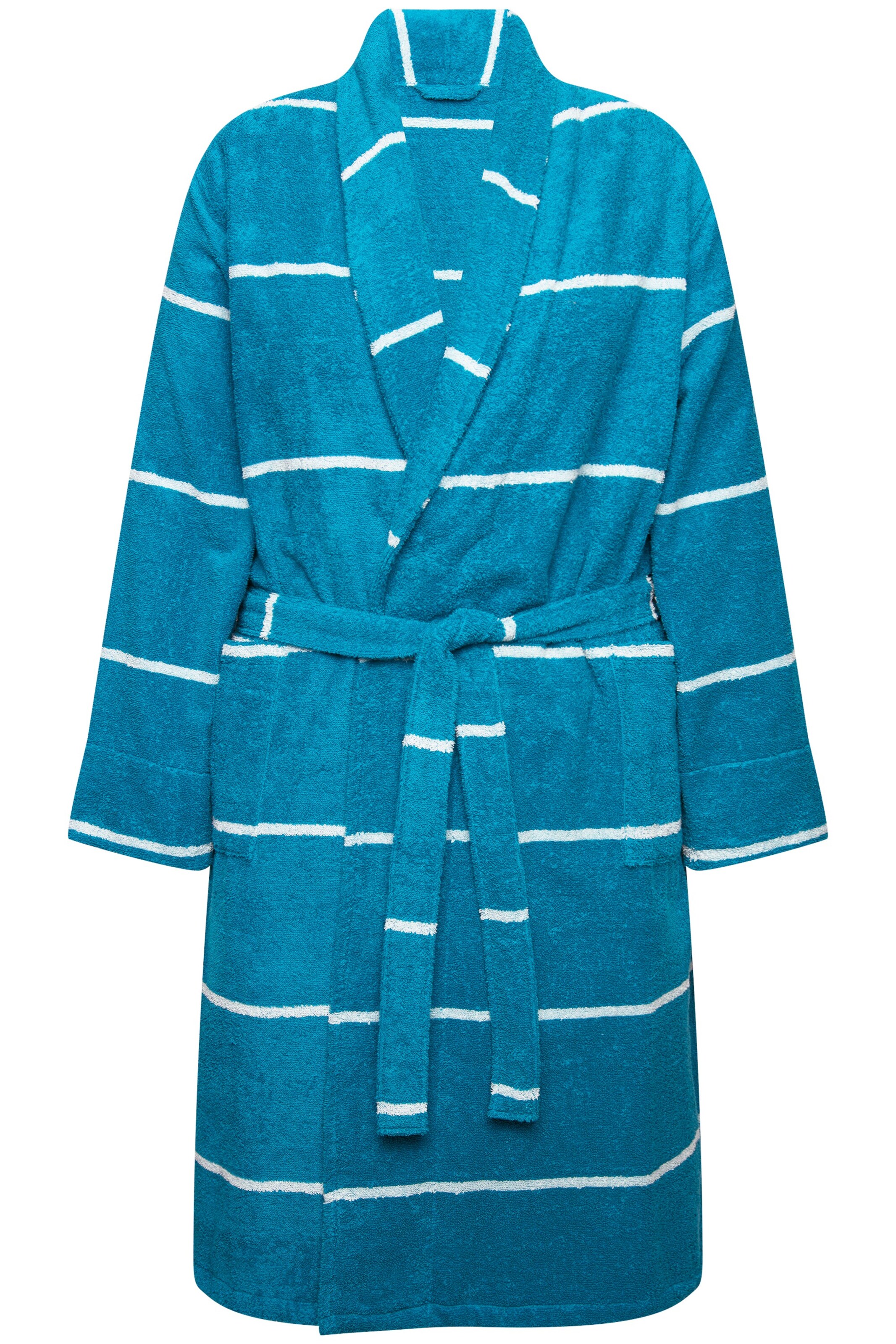 Ulla Popken Ochtendjas in Blauw: voorkant