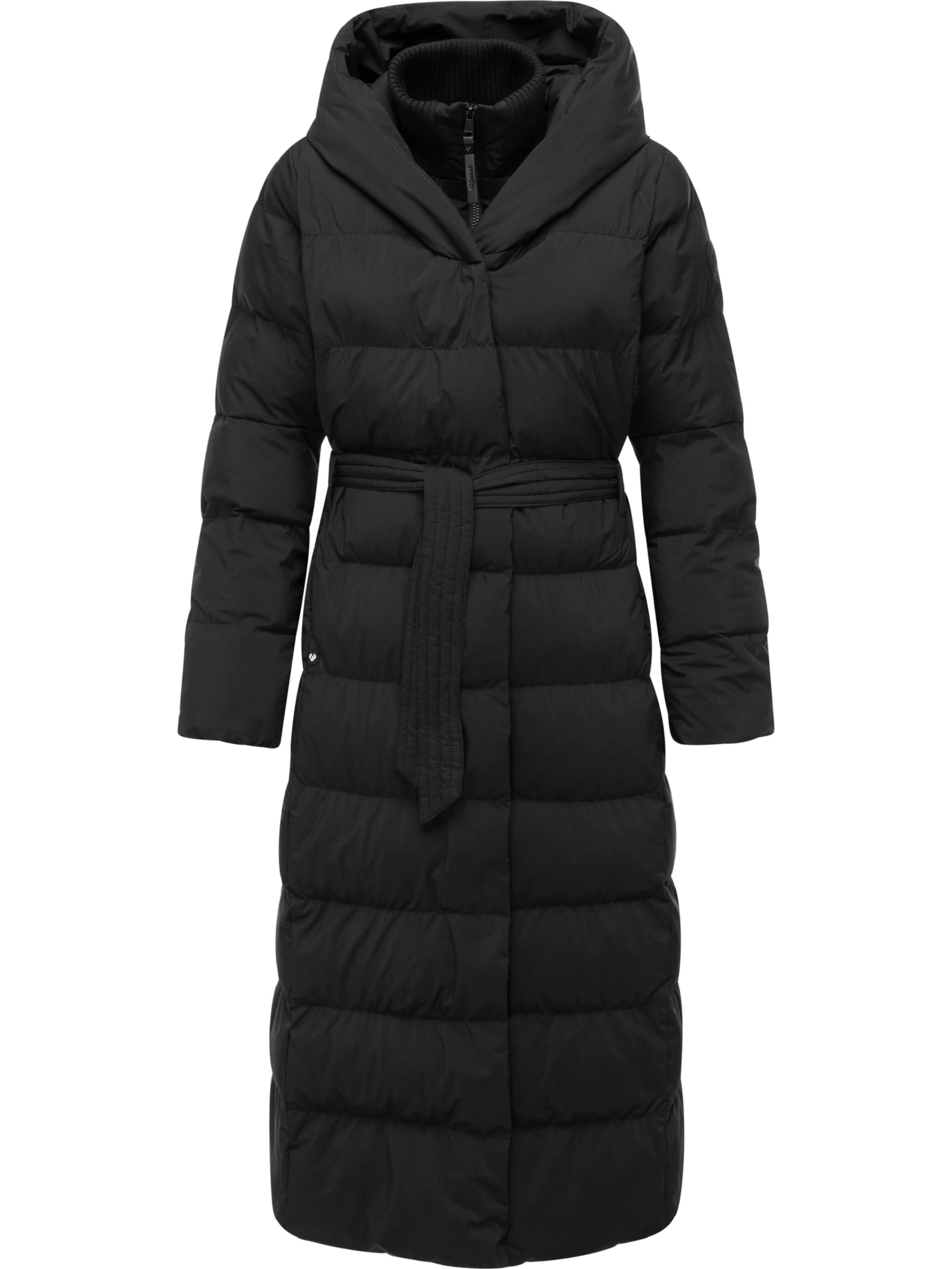 Ragwear Wintermantel 'Niani' in Schwarz: Vorderseite