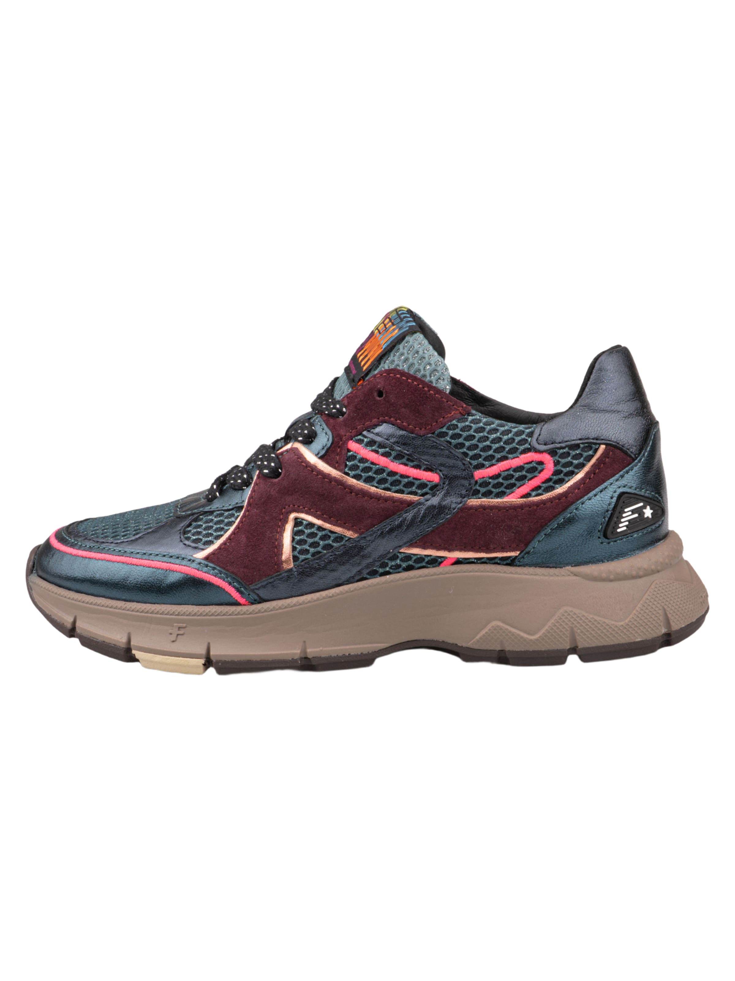 Floris van Bommel Platform trainers 'Daysi 09' in 35 in Dark green / Burgundy, Item view