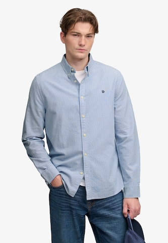 Superdry & Co Regular fit Button Up Shirt in Blue: front