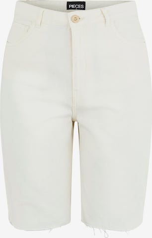 Slimfit Jeans 'Via' di PIECES in bianco: frontale