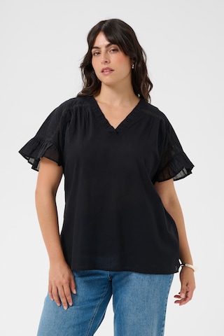 KAFFE CURVE Blouse 'Valeria' in Black: front