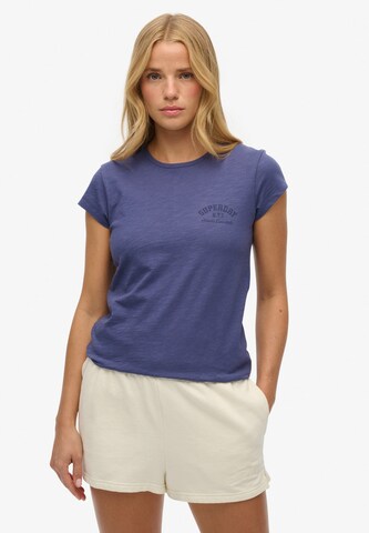 Superdry Shirt 'Athletic Essential' in Blauw: voorkant