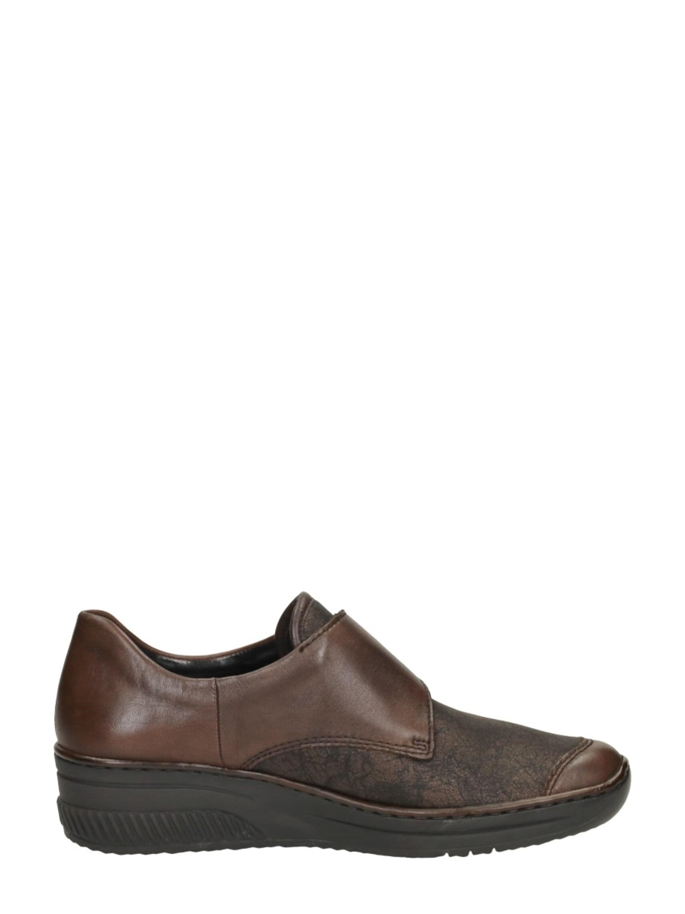 Rieker Slip-ons 'Klittenband' in Brown