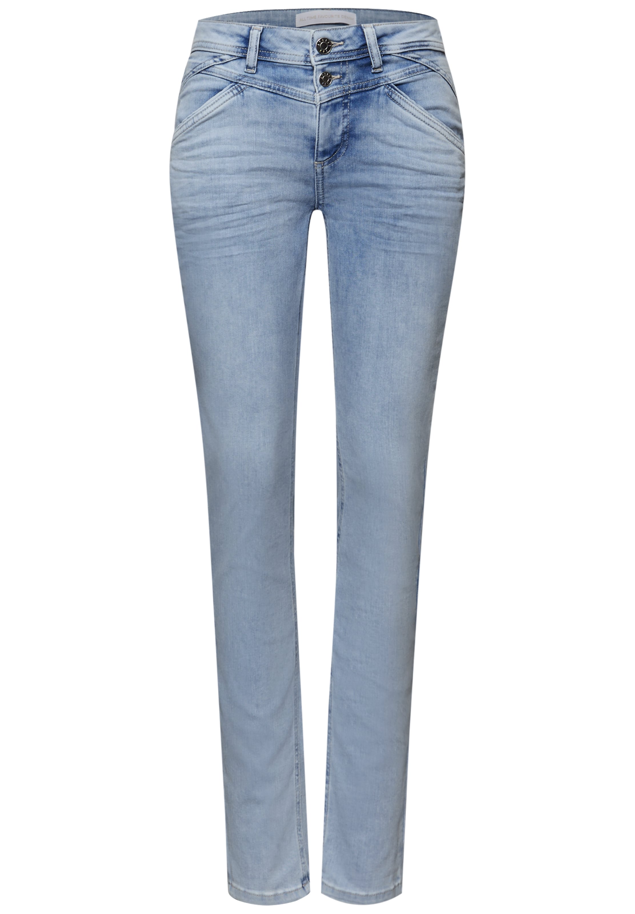 STREET ONE Slimfit Jeans in Blau: Vorderseite