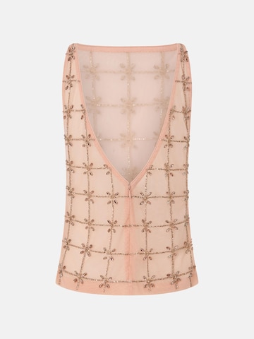 Top 'PINKO QUANDONG TOP TULLE FULL RICAMO CRISTALLI TOP' di PINKO in rosa