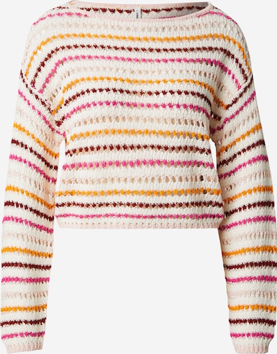 ONLY Pullover 'ONLGeena' in orange / pink / merlot / weiß, Produktansicht