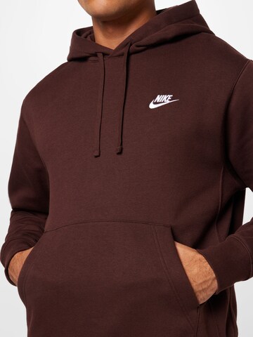 Nike Sportswear Rovný strih Mikina 'Club Fleece' - Hnedá