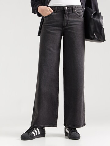 WRANGLER Широки крачоли Дънки 'WORLD WIDE' в черно: отпред