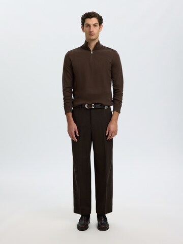 SELECTED Regular Fit Pullover 'SLHBerg' in Braun