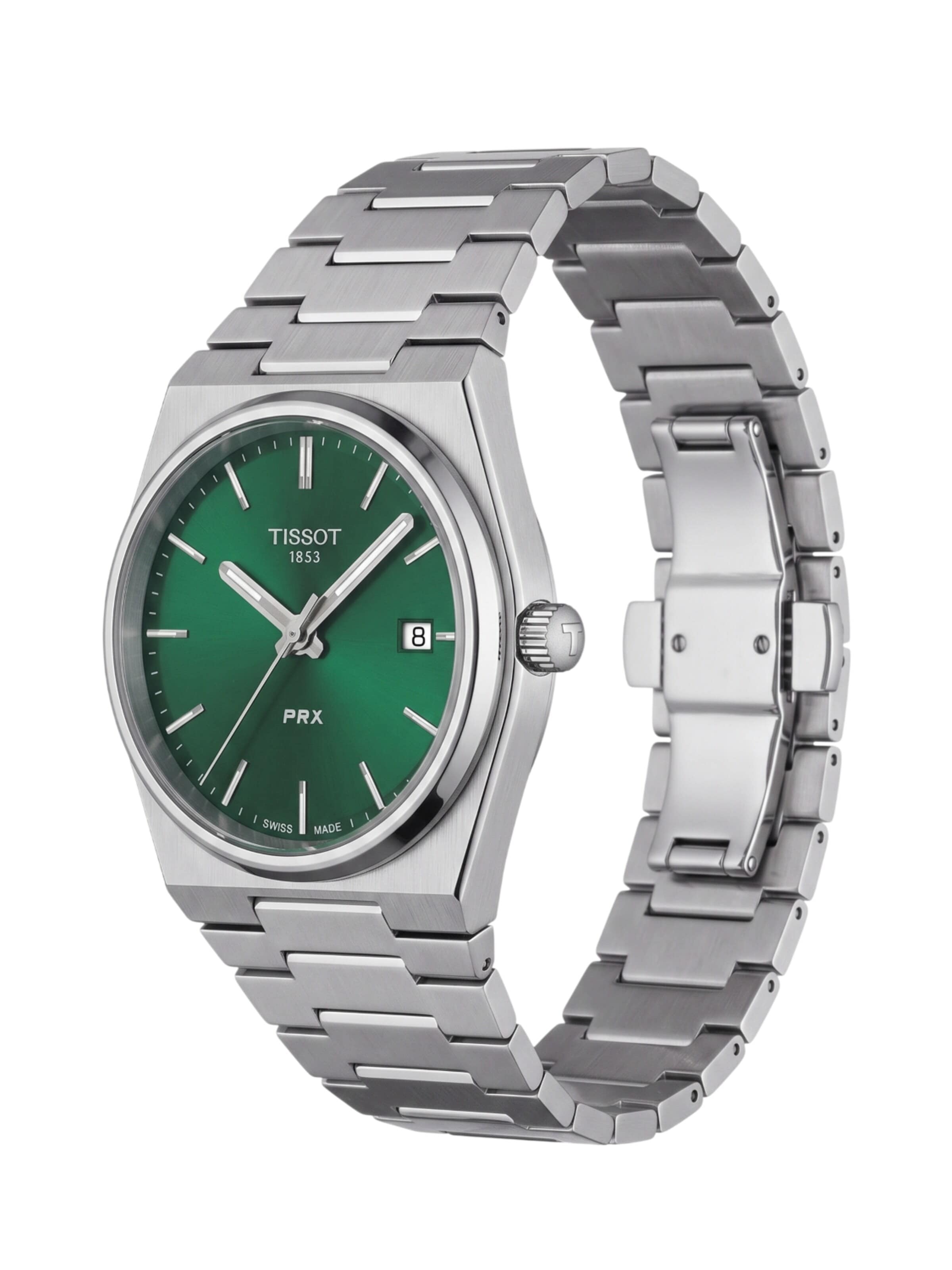 Tissot - Reloj analógico 'Tissot PRX 35 Quarzuhr Grün Edelstahl T137.210.11.081.00' en verde: frente