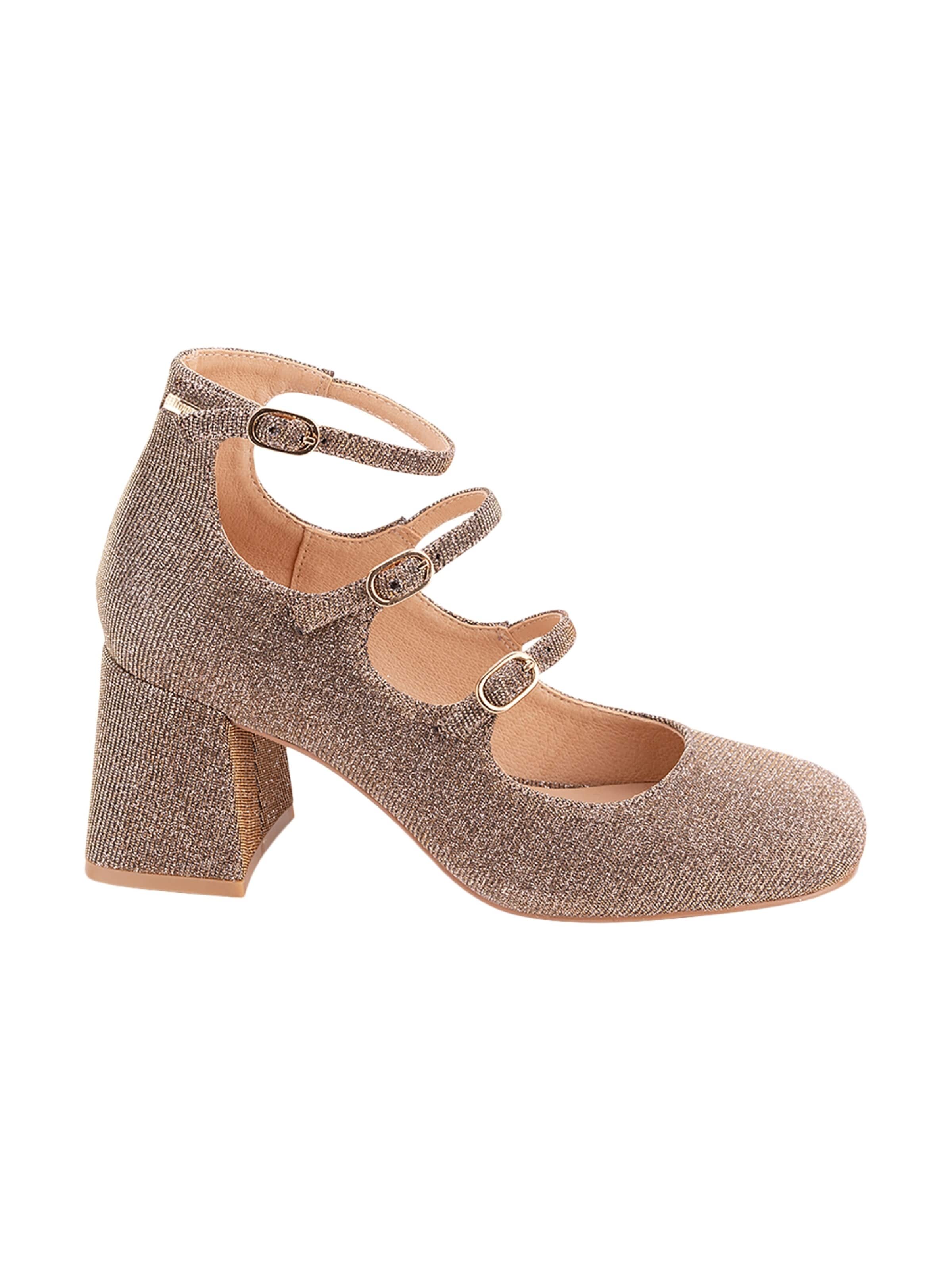 Ballerina 'Delphine – Ballerinas mit Absatz aus Leder' di Les Tropéziennes in beige