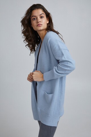 ICHI Knit Cardigan in Blue: front