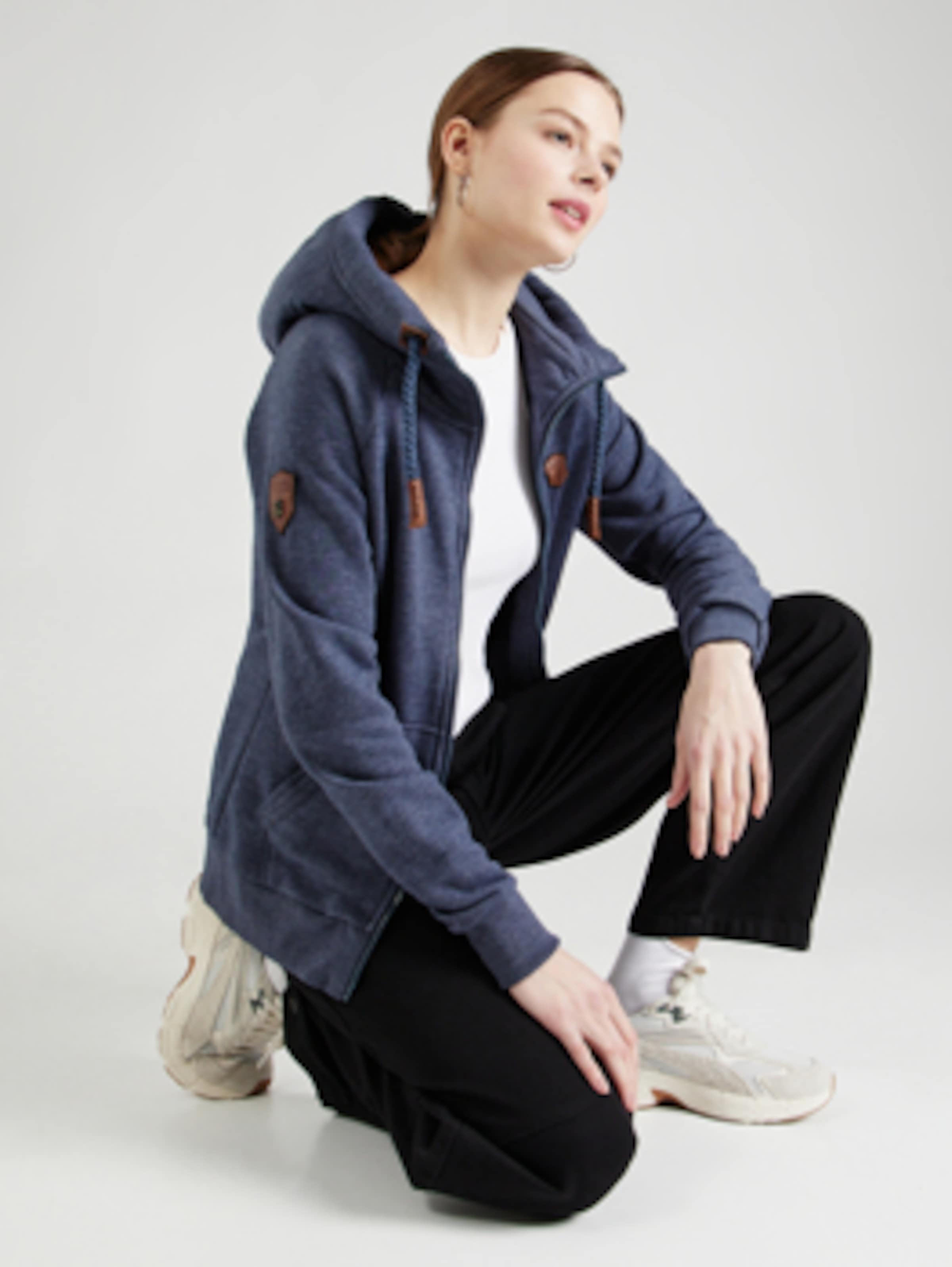 naketano Zip Up Hoodie in Mottled Blue ABOUT YOU