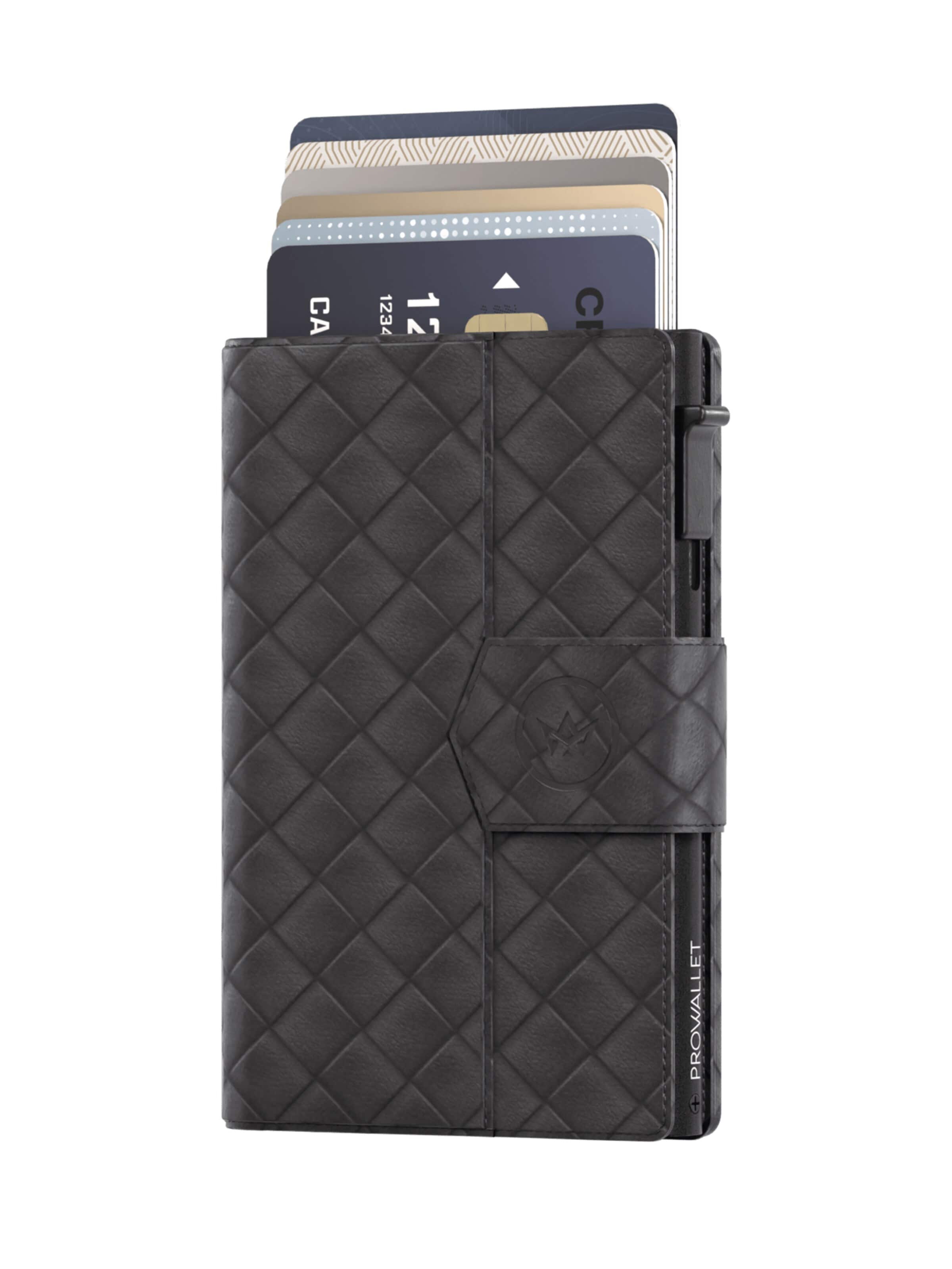 Prowallet Wallet 'Pasjeshouder Plus Woven' in Black: front