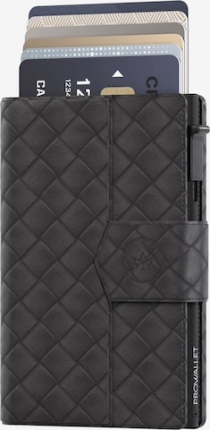 Prowallet Wallet 'Pasjeshouder Plus Woven' in Black: front