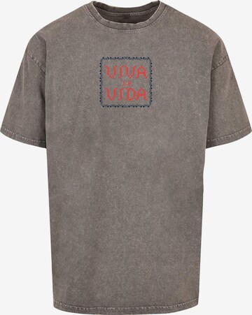 Merchcode Shirt 'Pixels Viva La Vida' in Grey: front