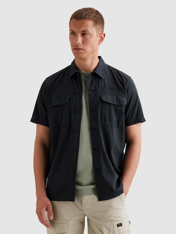 PME Legend - Ajuste regular Camisa 'Shirt with short sleeves and chest pockets' en azul: frente