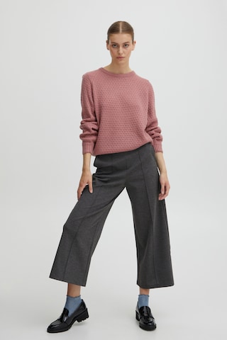 ICHI Wide leg Pants 'KATE' in Grey