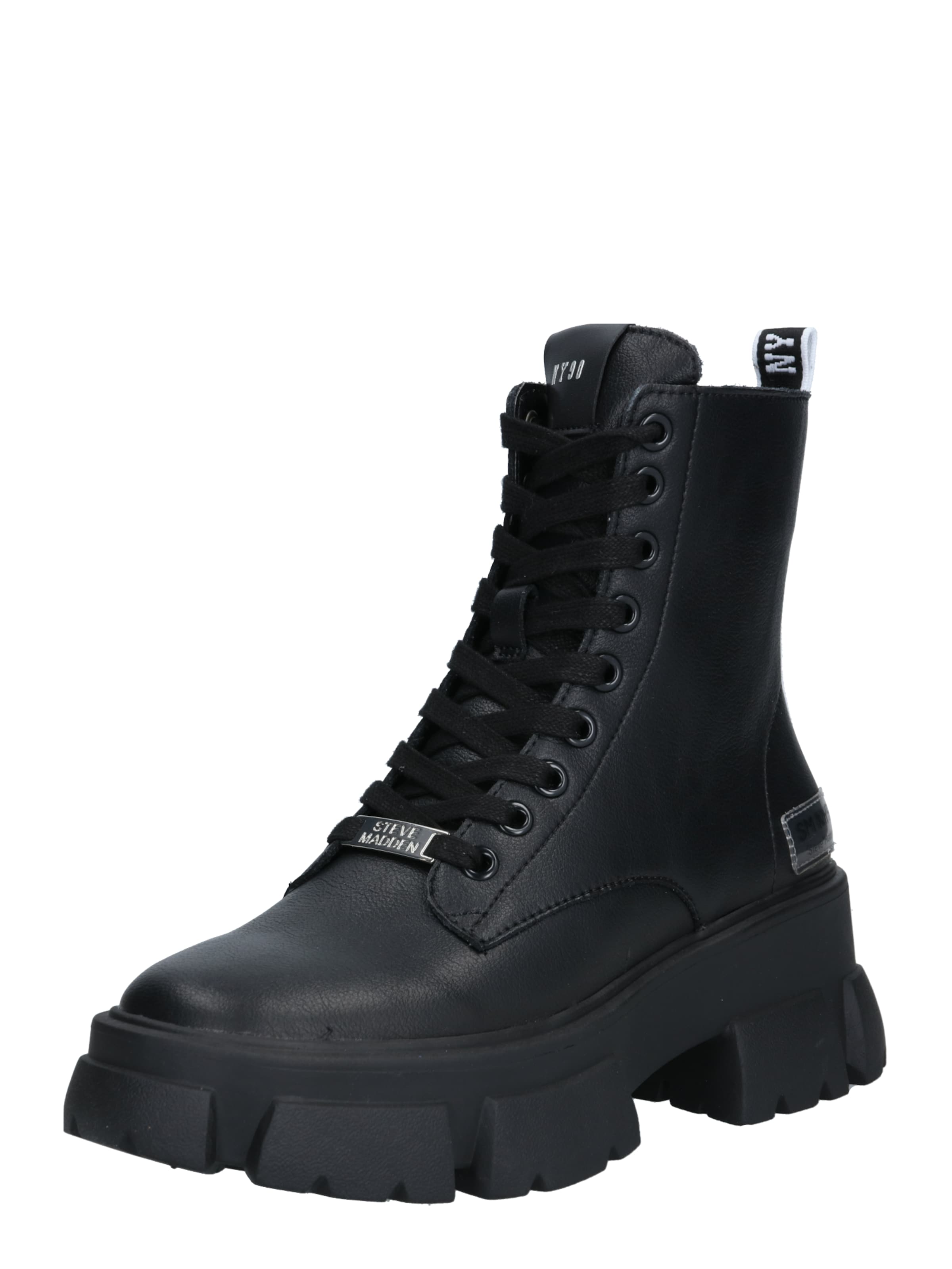 STEVE MADDEN Botki sznurowane 'Tanker' w kolorze czarny: przód