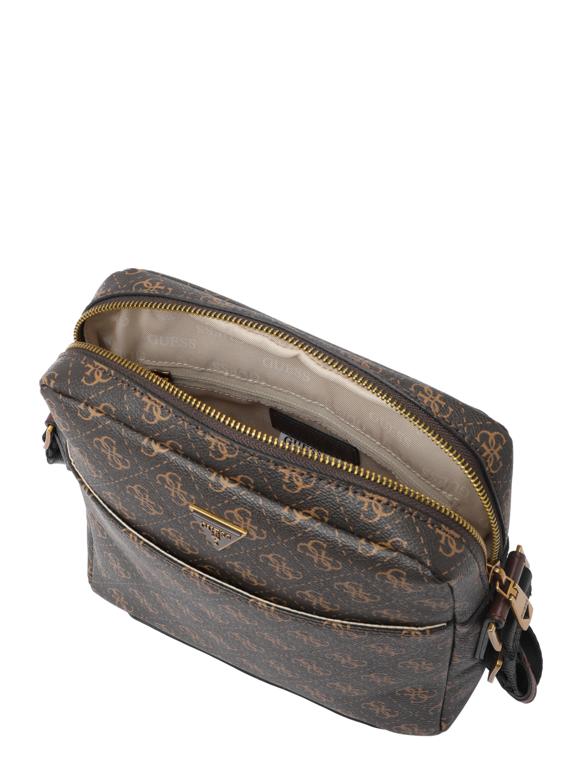 GUESS Tasche 'TORINO TOP ZIP CROSSBODY FLAT' in Braun