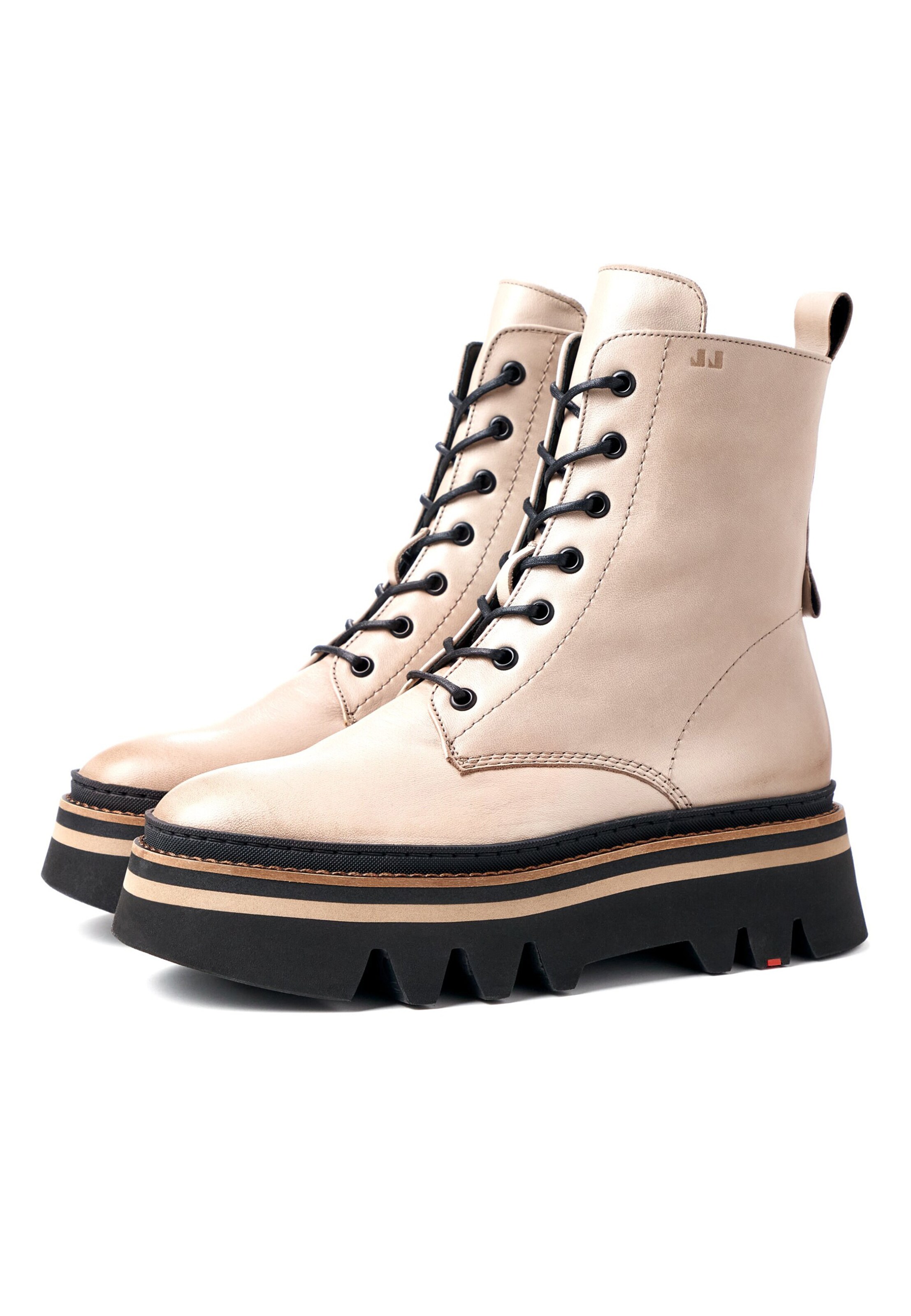 LLOYD Lace-Up Ankle Boots in Beige